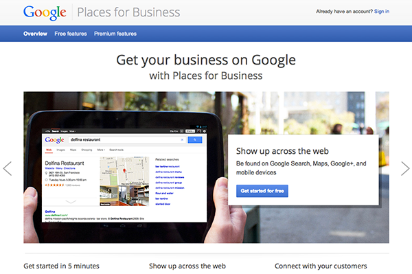 Google places setup