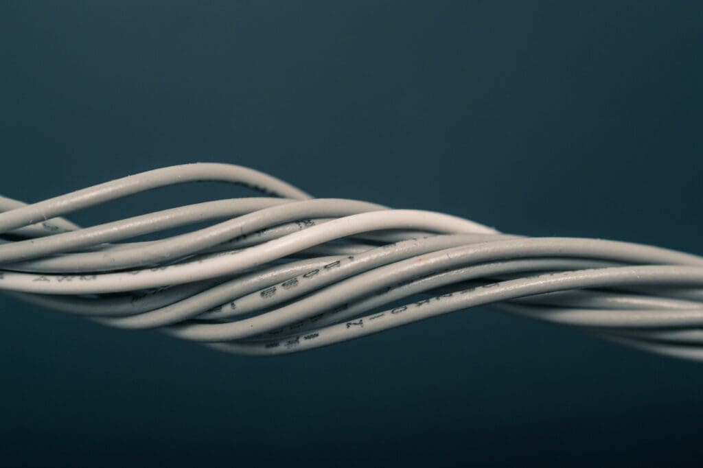 Electric wires intertwined