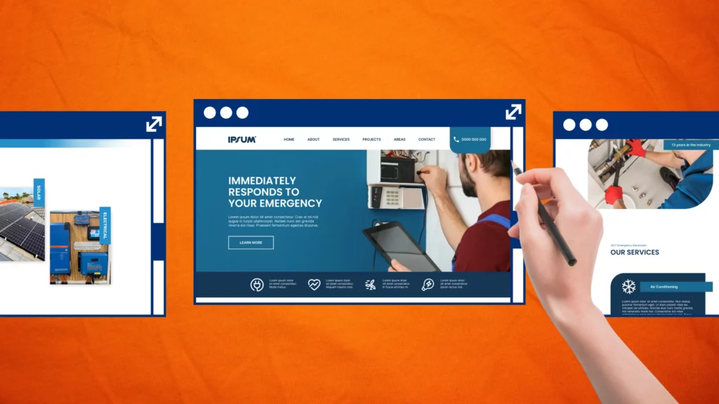 Electrician website content writing the perfect service page featured